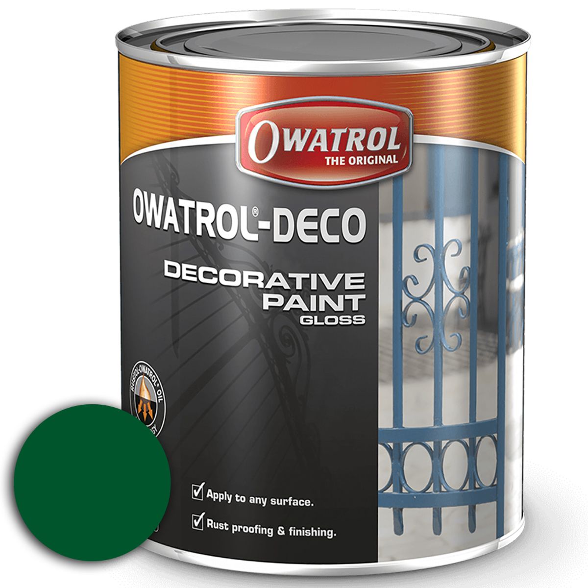 Owatrol Deco Anti-Corrosive Gloss Paint (Green / RAL 6009 / 750ml) PA-507