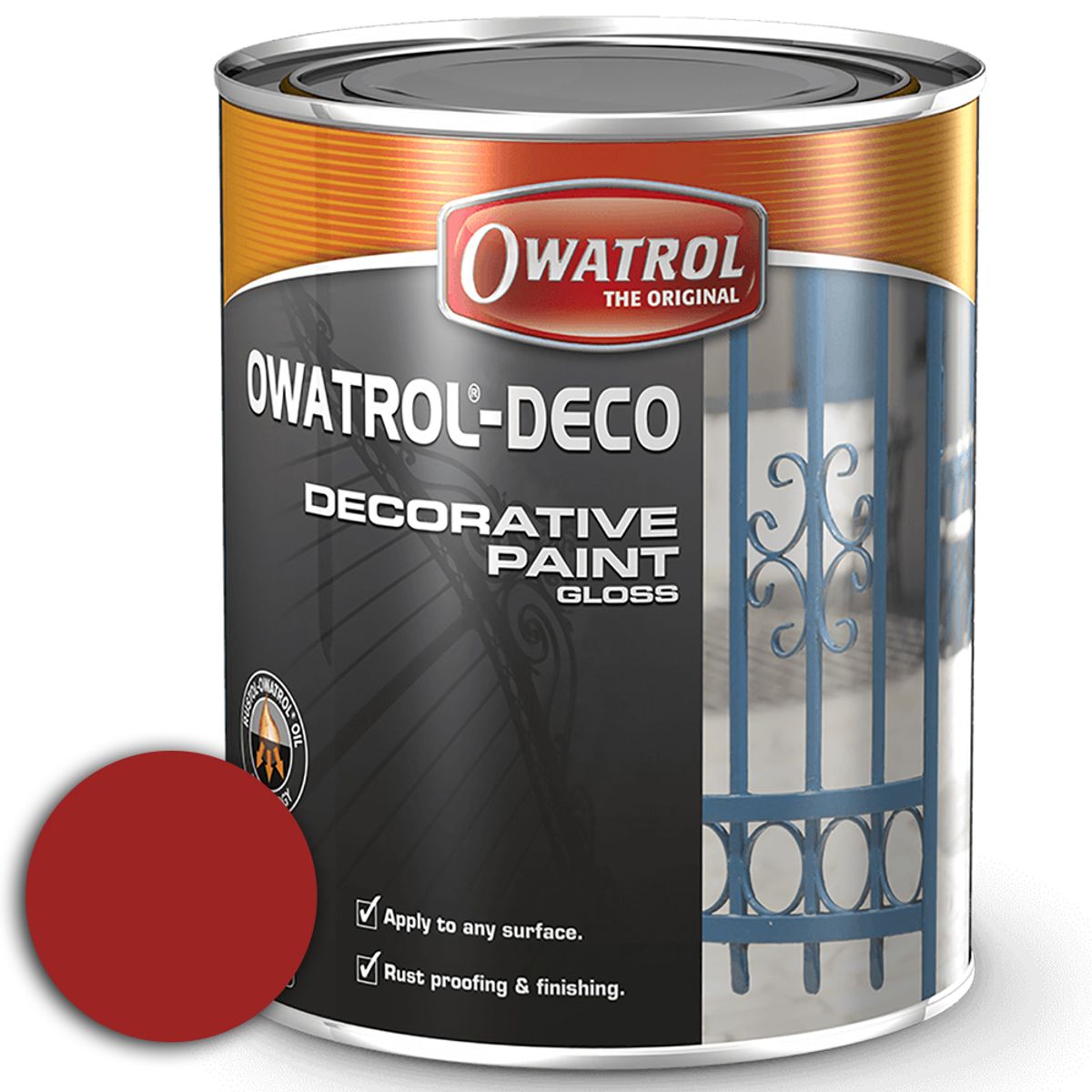 Owatrol Deco Anti-Corrosive Gloss Paint (Red / RAL 3001 / 750ml) PA-508