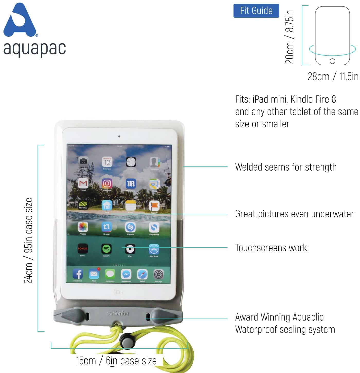 Aquapac Mini Tablet Case Foam - waterworldsports.co.uk