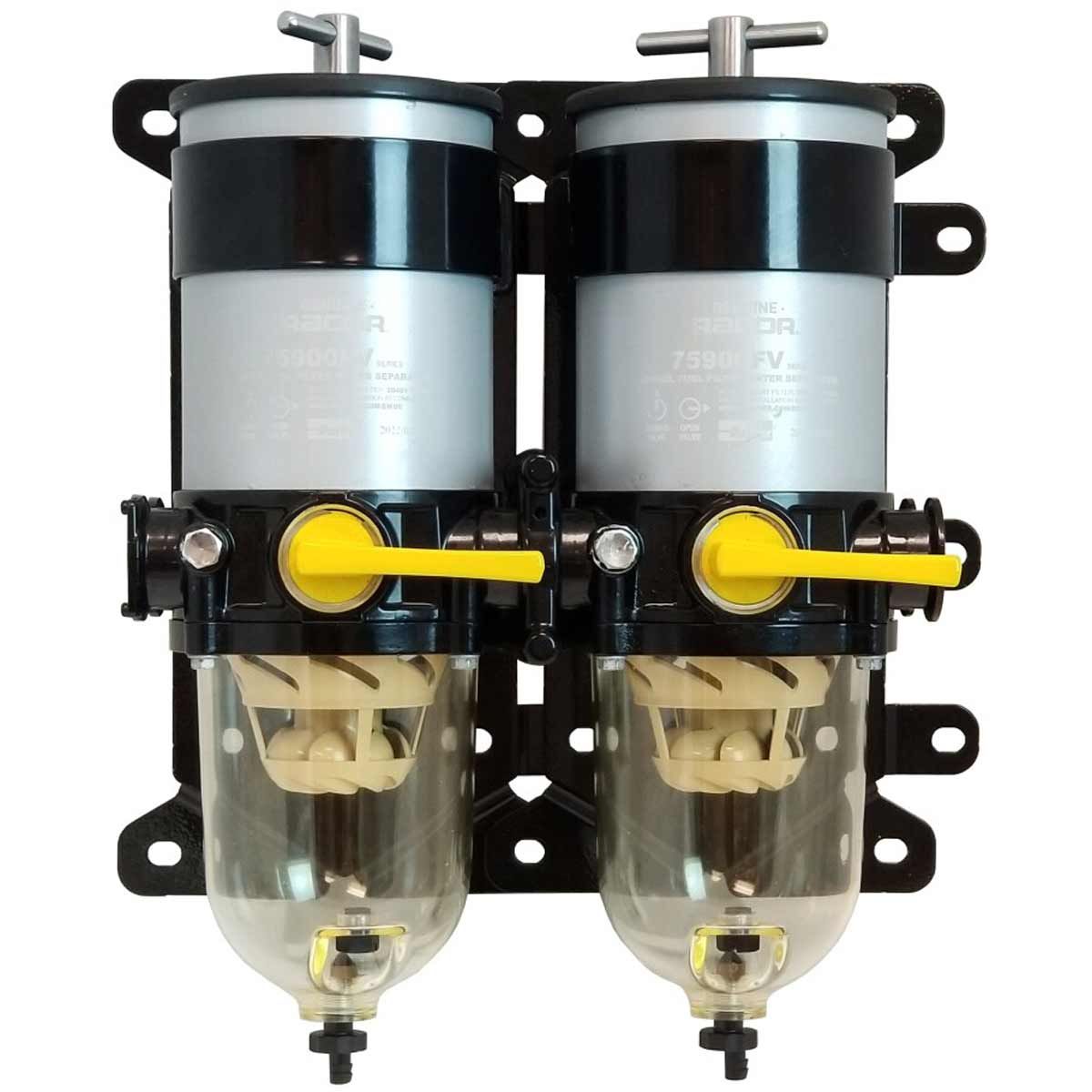 Racor 75/900FV Duplex Fuel Filter (10 Micron / Clear Bowl ...