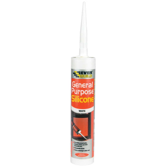 Everbuild General Purpose Silicone Sealant & Adhesive (White / 280ml) SK-467061