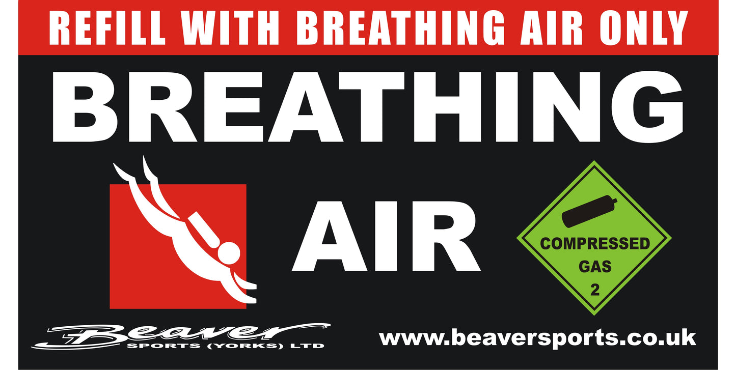 Beaver Breathing Air Cylinder ID Sticker