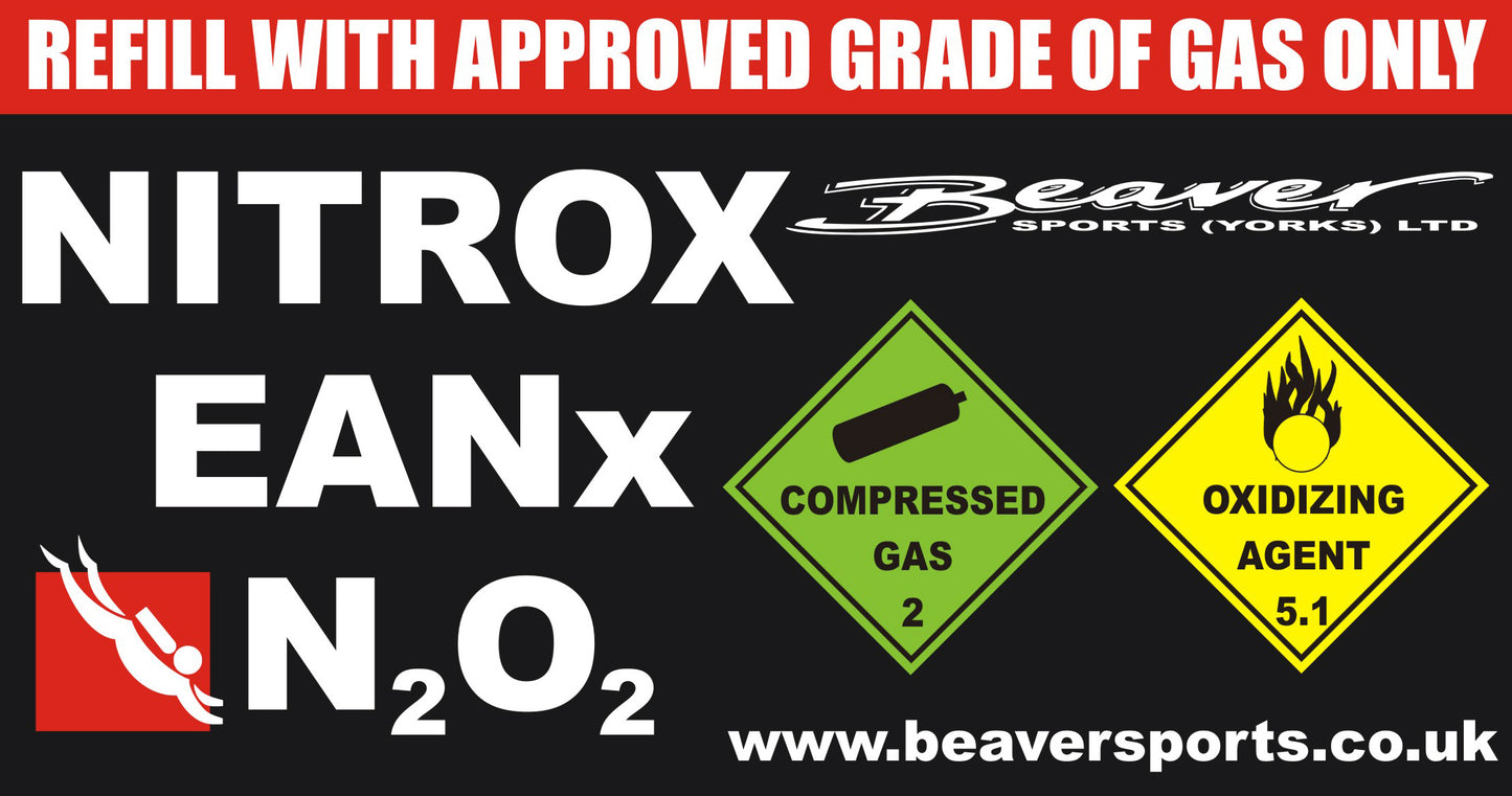 Beaver Nitrox Cylinder ID Sticker