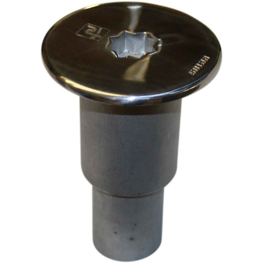 Vetus Stainless Steel Waste Out Deck Plate (38mm Hose, Winch Socket)