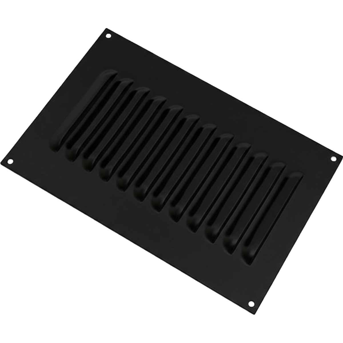 Hooded Louvre Vent Matt Black Vertical (6" x  9") V80184MB