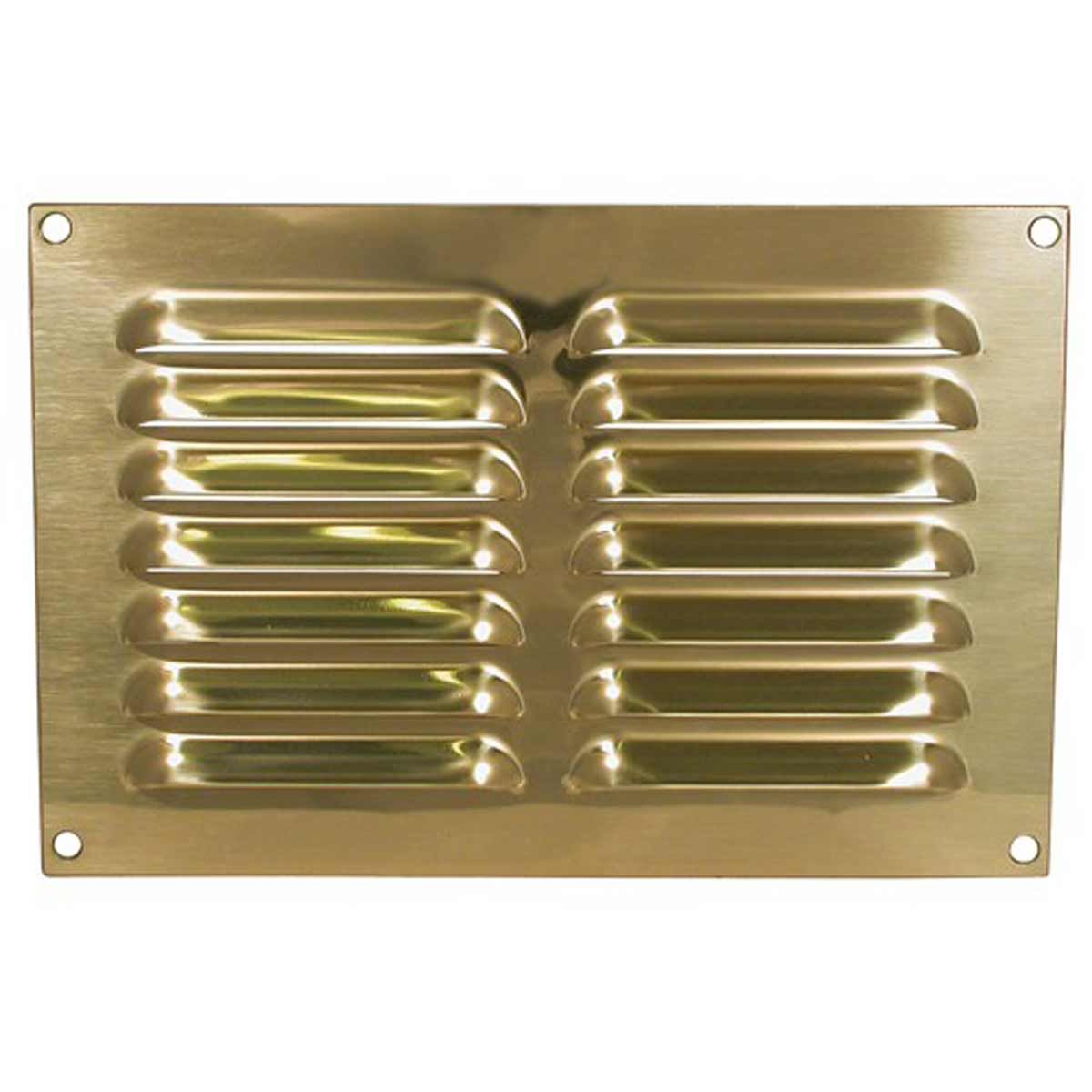 Hooded Louvre Vent Polished Brass Horizontal (9" x 6") V80185PB