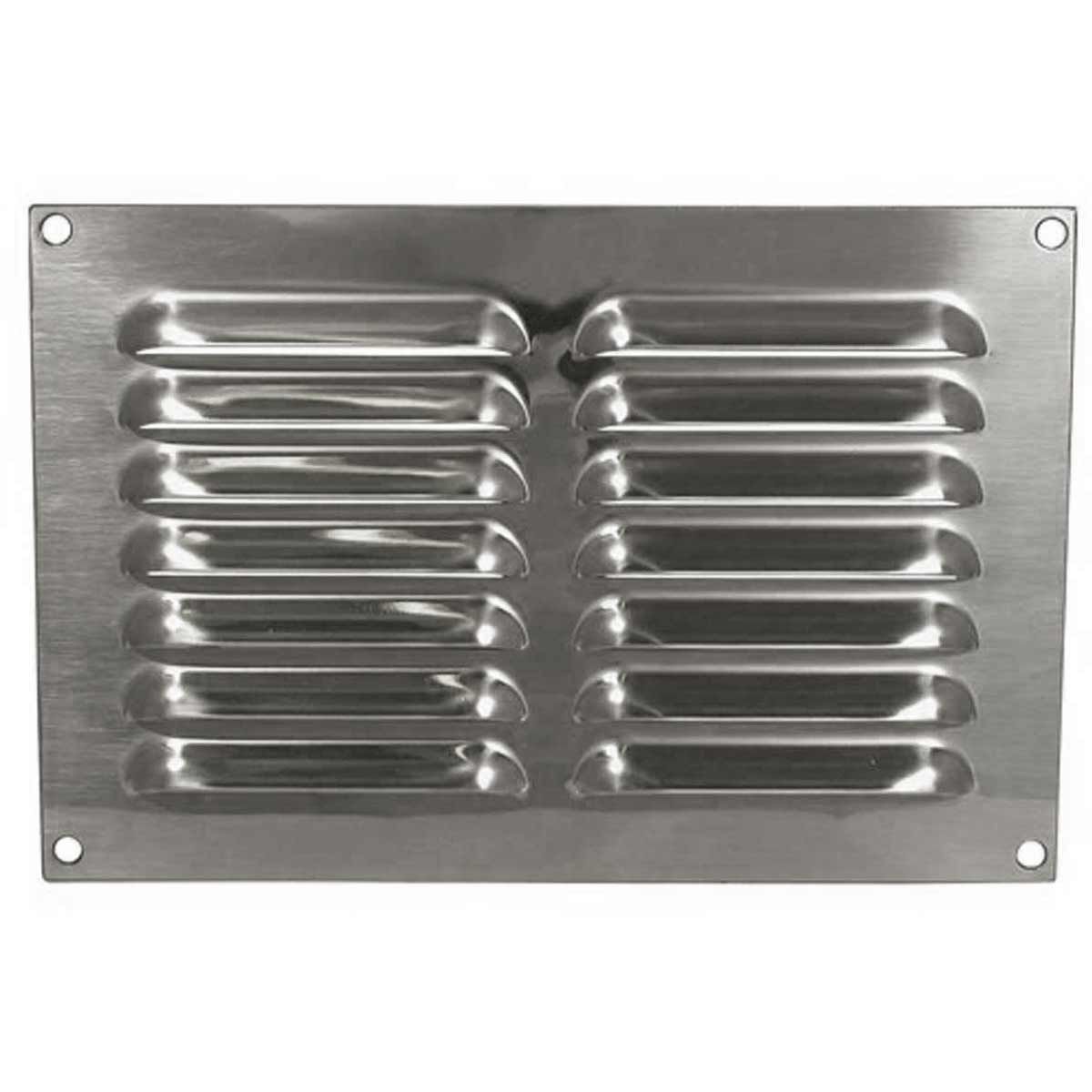 Hooded Louvre Vent Polished Stainless Steel Horizontal (9" x 6") V80185PSS
