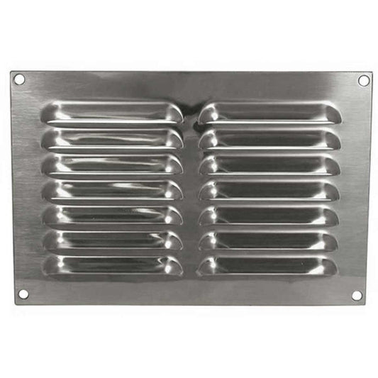 Hooded Louvre Vent Polished Stainless Steel Horizontal (9" x 6") V80185PSS