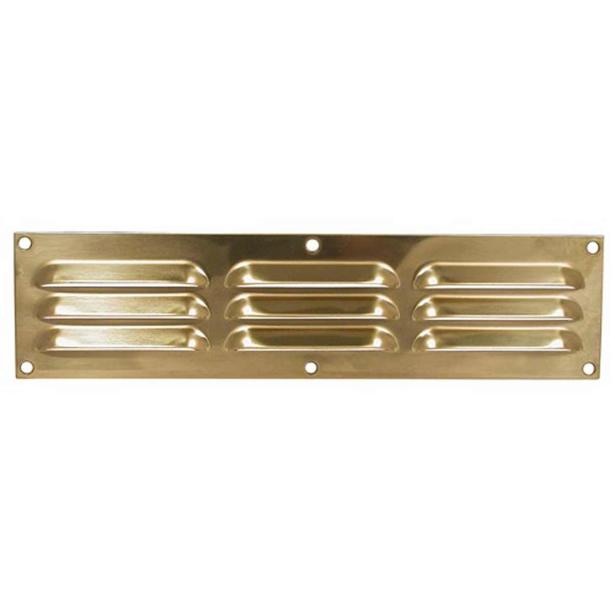 Hooded Louvre Vent Polished Brass (12" x 3") V80187PB