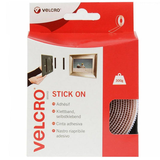 Velcro Stick On Tape (20mm x 2.5m / White) VEL-214