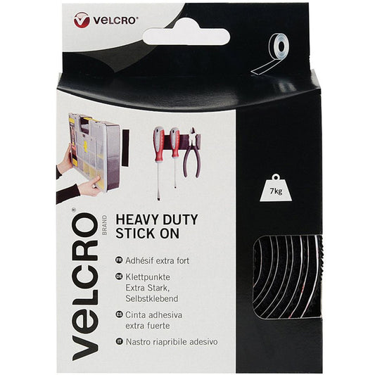 Velcro Heavy Duty Stick On Tape (50mm x 2.5m / Black) VEL-245