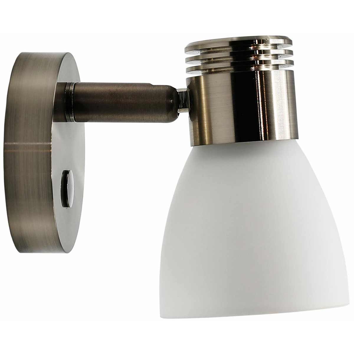 Nickel LED Reading Light with Opal Glass (Warm White / Touch Dimmable) VL-742