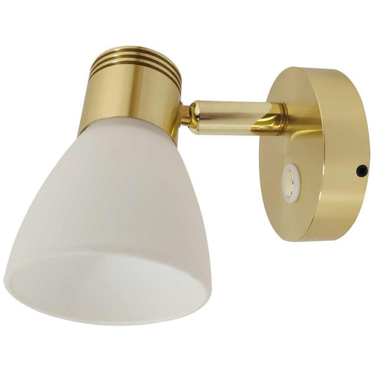Gold LED Reading Light with Opal Glass (Cool White / Touch Dimmable) VL-745