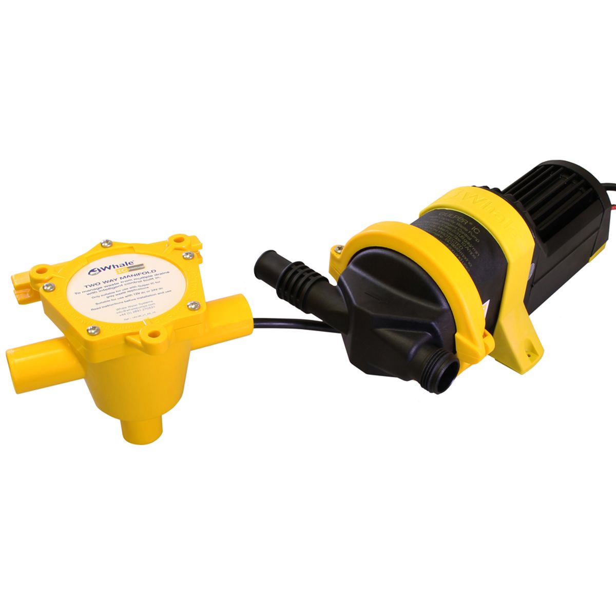 Whale Grey IC Pump & Manifold Waste Water Kit (19/25mm, 12V) W-WM8284