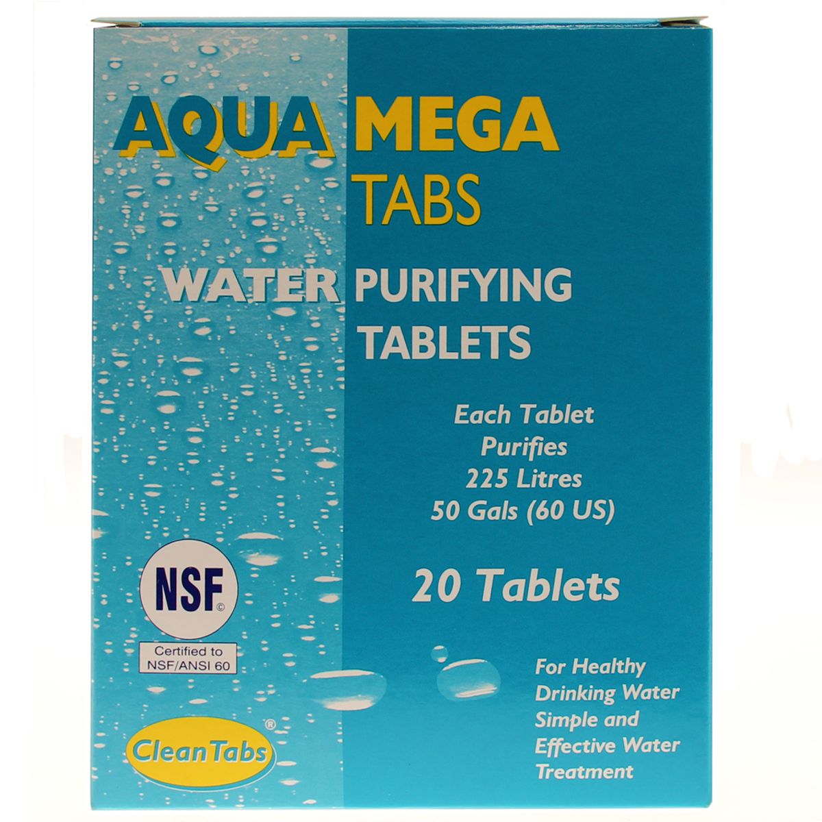 AquaTabs Mega Tabs Water Purifying Tablets (Box of 20) WF-003