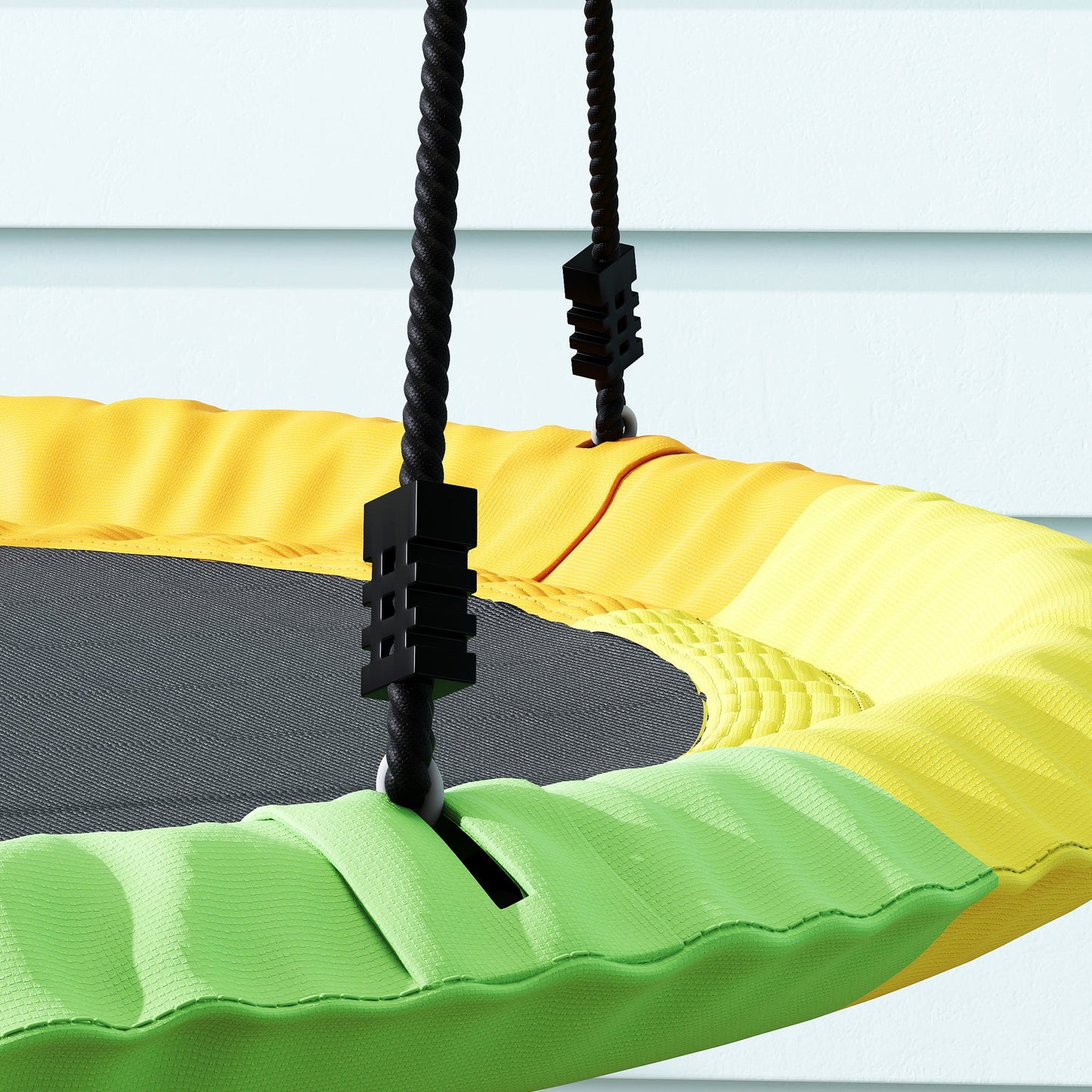 AIYAPLAY Tree Swing Seat, 120cm Kids Saucer Swing with Adjustable Ropes and Tree Straps, 300kg Capacity, Multicolour