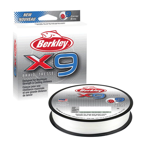 Berkley X9 9 Strand 300m Fishing Braid-Crystal - 100lb