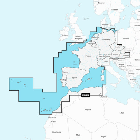 Garmin Navionics+ Chart: EU646L - Europe Central & West