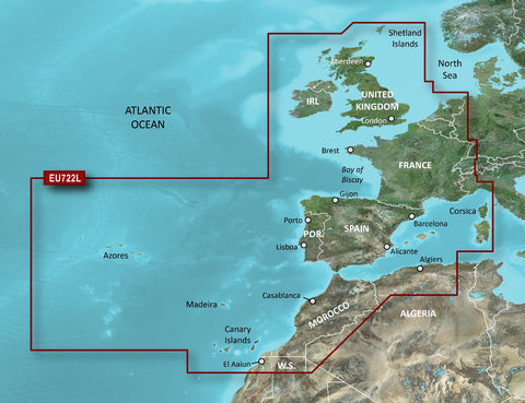 Garmin BlueChart G3 Vision Large Area - VEU722L Europe Atlantic Coast