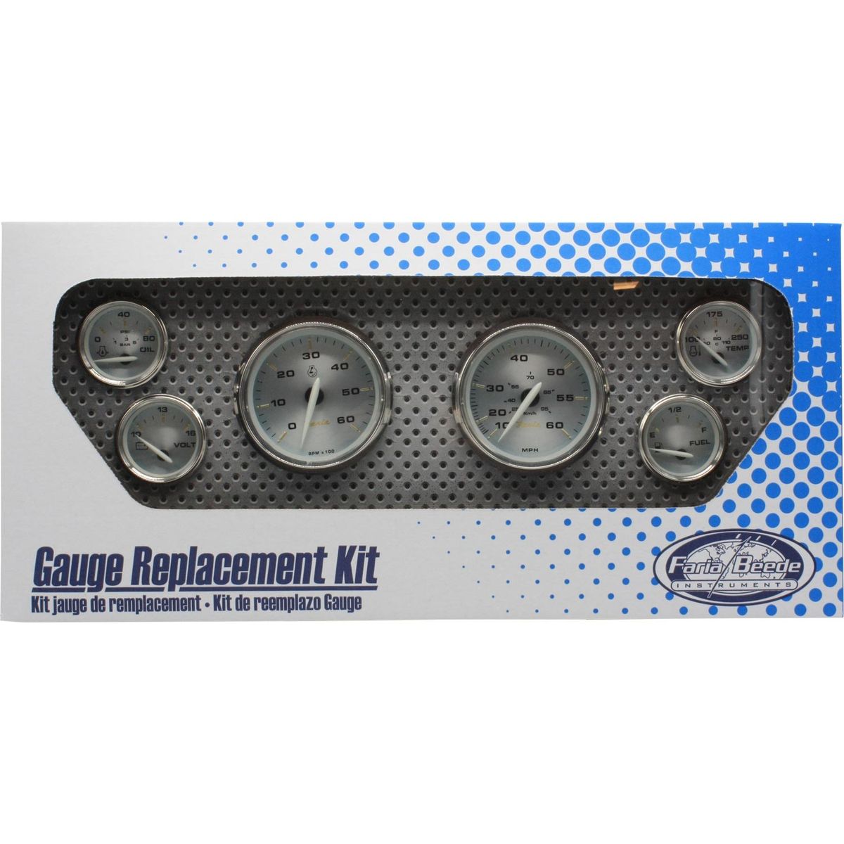 Faria Beede 6 Gauge Set in Kronos Style (Inboard Motors) FAR-KTF024