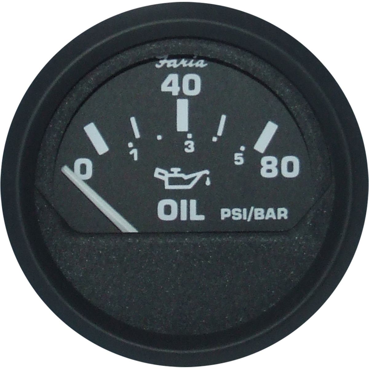 Faria Beede Oil Pressure Gauge 80PSI in Euro Black Style (US Resist) FAR12803