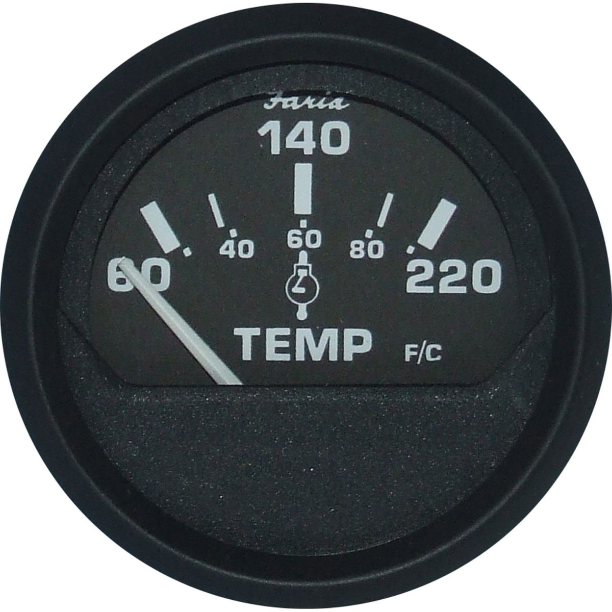 Faria Beede Outboard Temperature Gauge in Euro Black Style (US) FAR12819