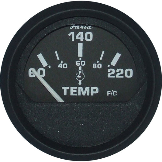 Faria Beede Outboard Temperature Gauge in Euro Black Style (US) FAR12819