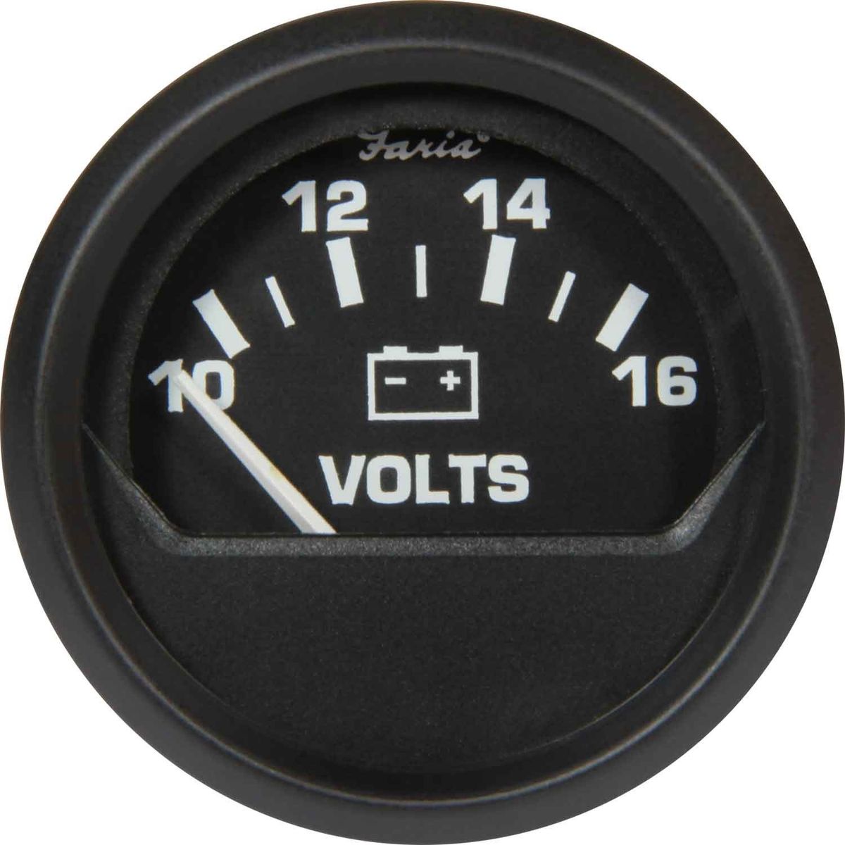 Faria Beede Voltmeter Gauge in Euro Black (12 Volts) FAR12821