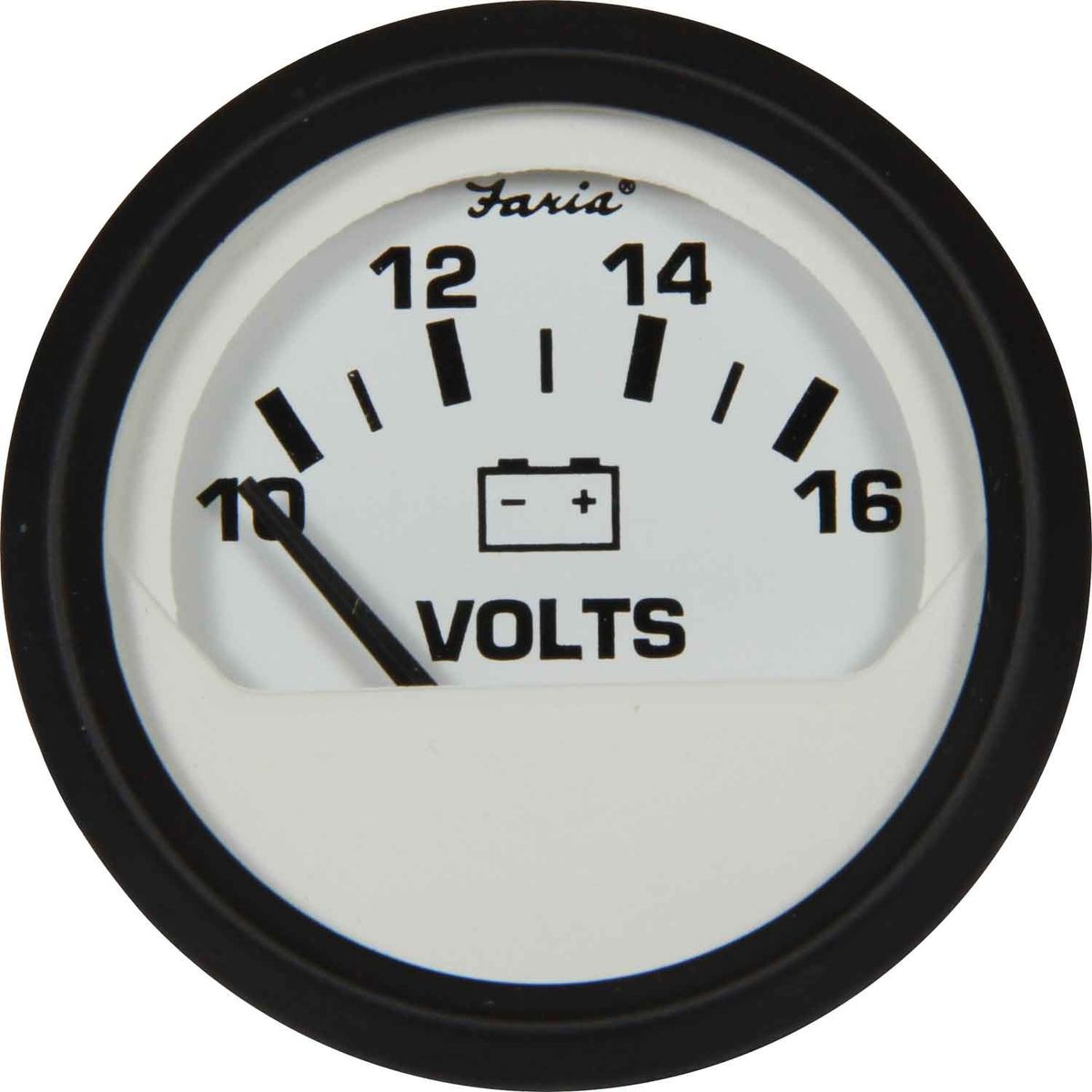 Faria Beede Voltmeter Gauge in Euro White Style (12V) FAR12911