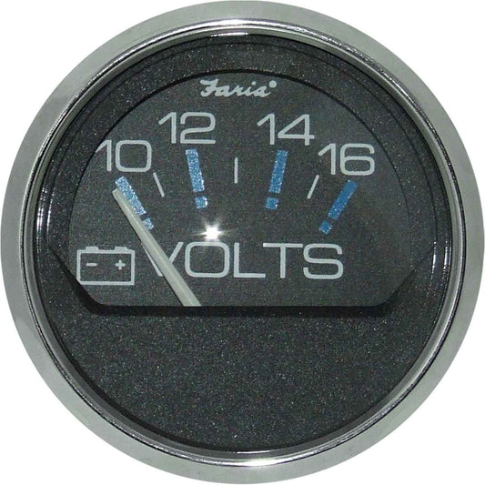 Faria Beede Voltmeter Gauge in Chesapeake SS Black Style (12V) FAR13705