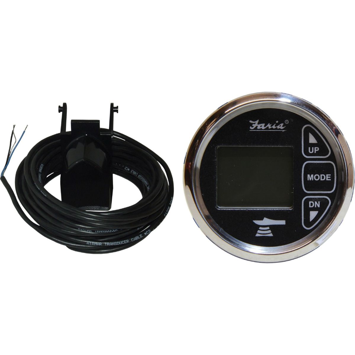 Faria Depth/Temperature Gauge in Chesapeake SS Black (Transom Sender) FAR13752