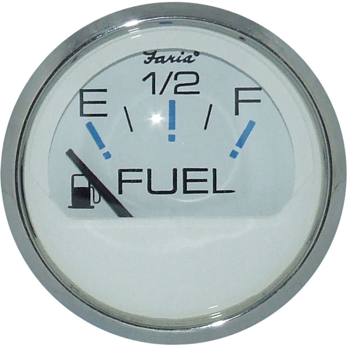 Faria Beede Fuel Level Gauge in Chesapeake SS White (Euro Resistance) FAR13818