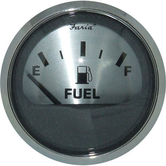 Faria Beede Fuel Level Gauge in Spun Silver Style (US Resistance) FAR16001