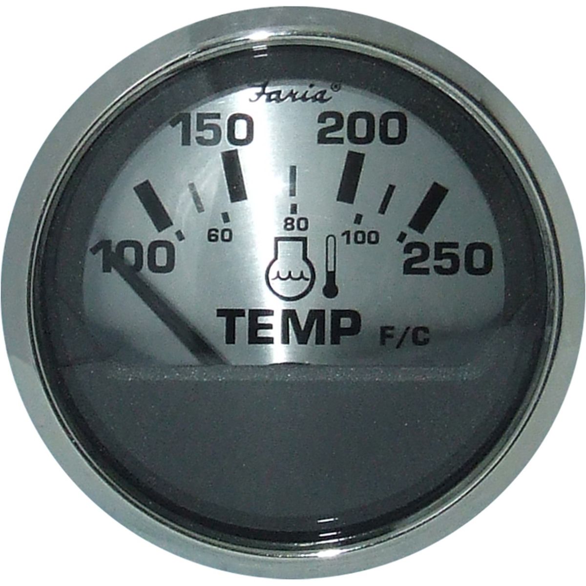 Faria Beede Water Temperature Gauge in Spun Silver Style (US Resist) FAR16004