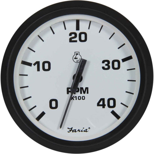 Faria Beede Tachometer in Euro White (4000RPM / Alt / Gen) FAR32942