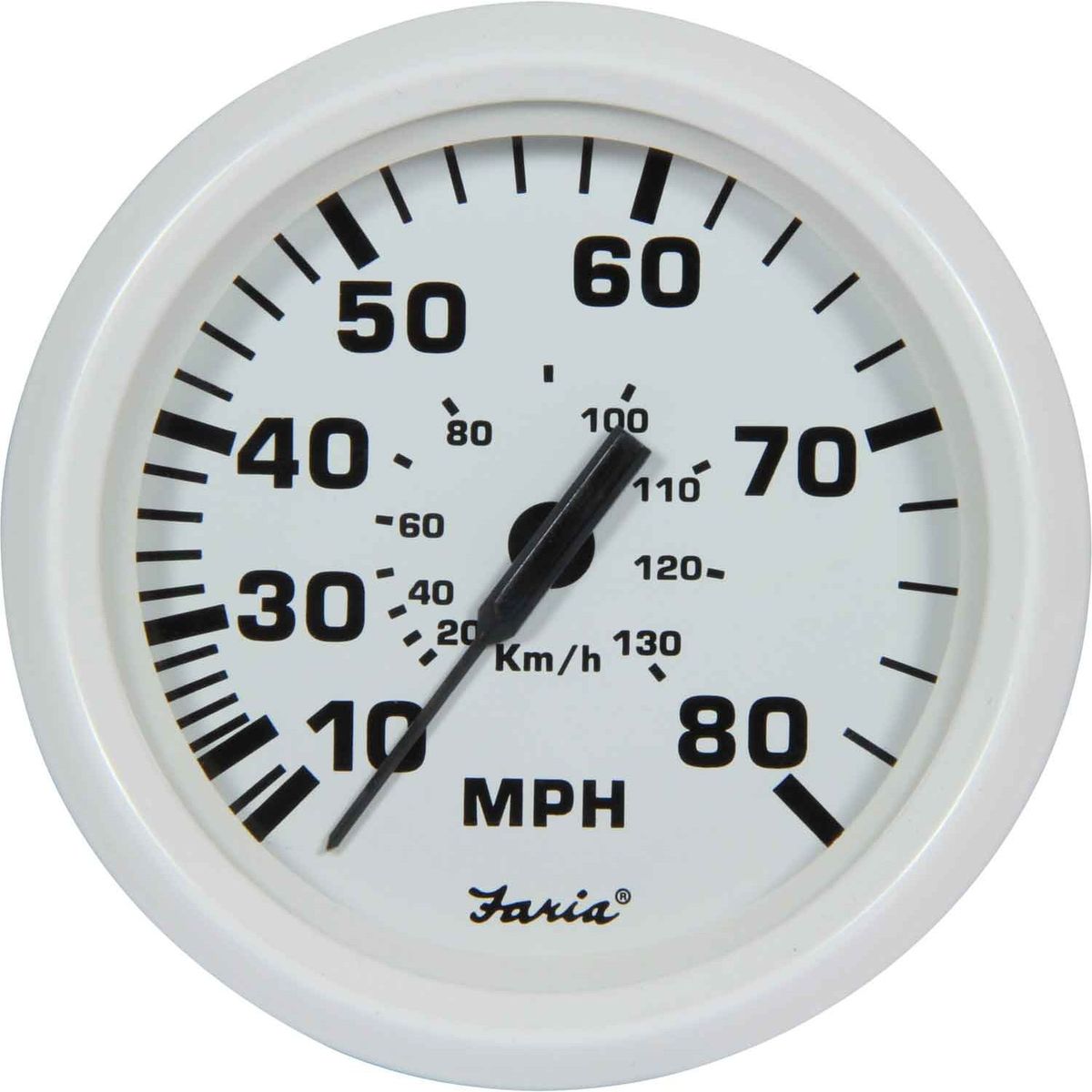 Faria Beede Speedometer in Dress White (Mechanical Pitot / 80MPH) FAR33113