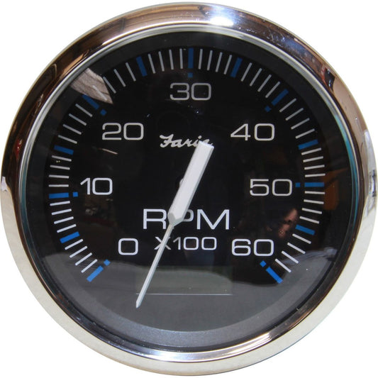 Faria Tacho/Hourmeter in Chesapeake SS Black (6000RPM, Petrol Inboard) FAR33732