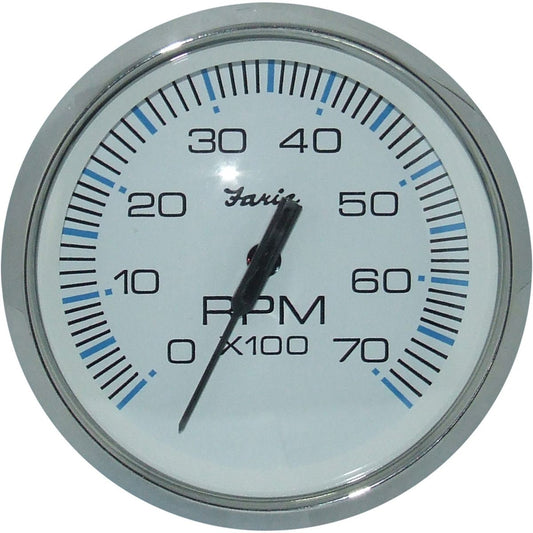 Faria Tachometer in Chesapeake SS White (7000RPM / Petrol Outboard) FAR33817