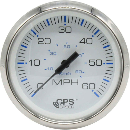 Faria Beede Speedometer in Chesapeake SS White Style (GPS / 60MPH) FAR33839