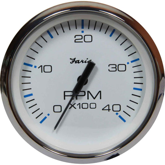 Faria Beede Tachometer in Chesapeake SS White (4000RPM / Alt/Gen) FAR33842
