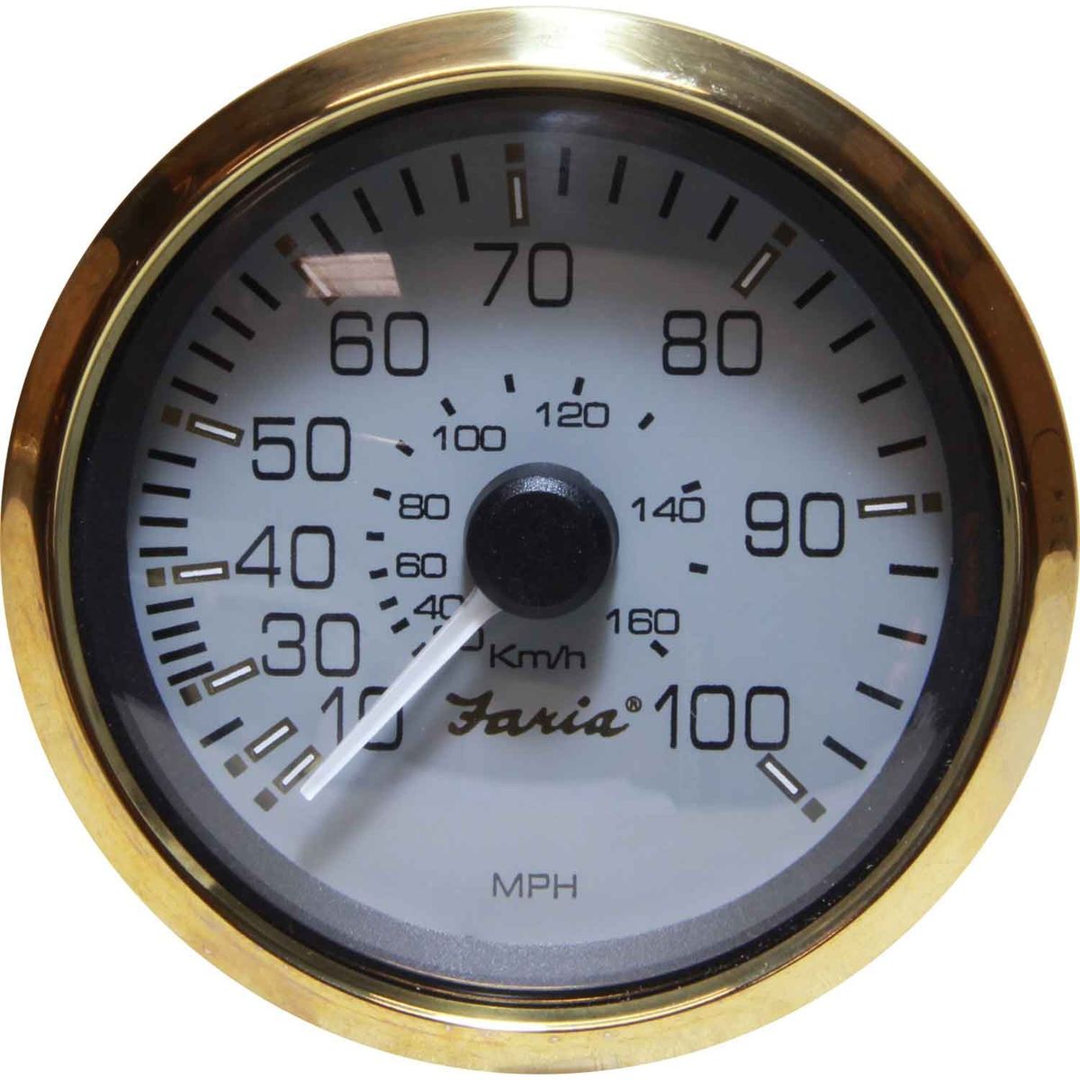 Faria Speedometer in Signature Gold (Mechanical Pitot Tube / 100MPH) FAR34520
