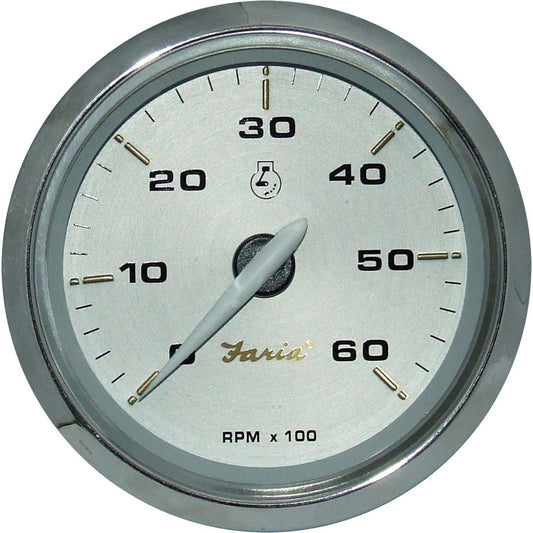 Faria Beede Tachometer in Kronos Style (6000RPM / Petrol Inboard) FAR39004