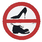 Lalizas PVC Sticker ''No shoes'', Diam. 135mm