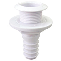 Lalizas Thru-Hull w/Fl.Flange,1½'' f/Hose Ø32mm, L98mm, White