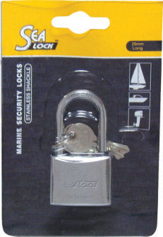 Lalizas Marine Padlock, SeaLock, w/long shackle, 25mm