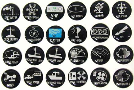 Lalizas Self-adhesive function labels for switch panels - set of 24pcs