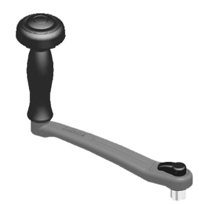 Lofrans Winch Handle, Anodised Aluminium, with lock and speed handle, 25cm, Black