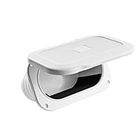 Lalizas Utility Storage Hatch, Oval, w/Lid, 111,5x177,5x73,5mm, White