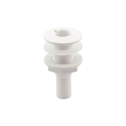 Lalizas Thru-Hull Fitting 3/4'', w/Hose Barb Ø19mm & Washer, White, ISO