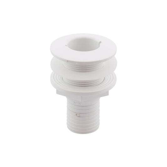 Lalizas Thru-Hull Fitting 1 1/2'', w/Hose Barb Ø38mm & Washer, White, ISO